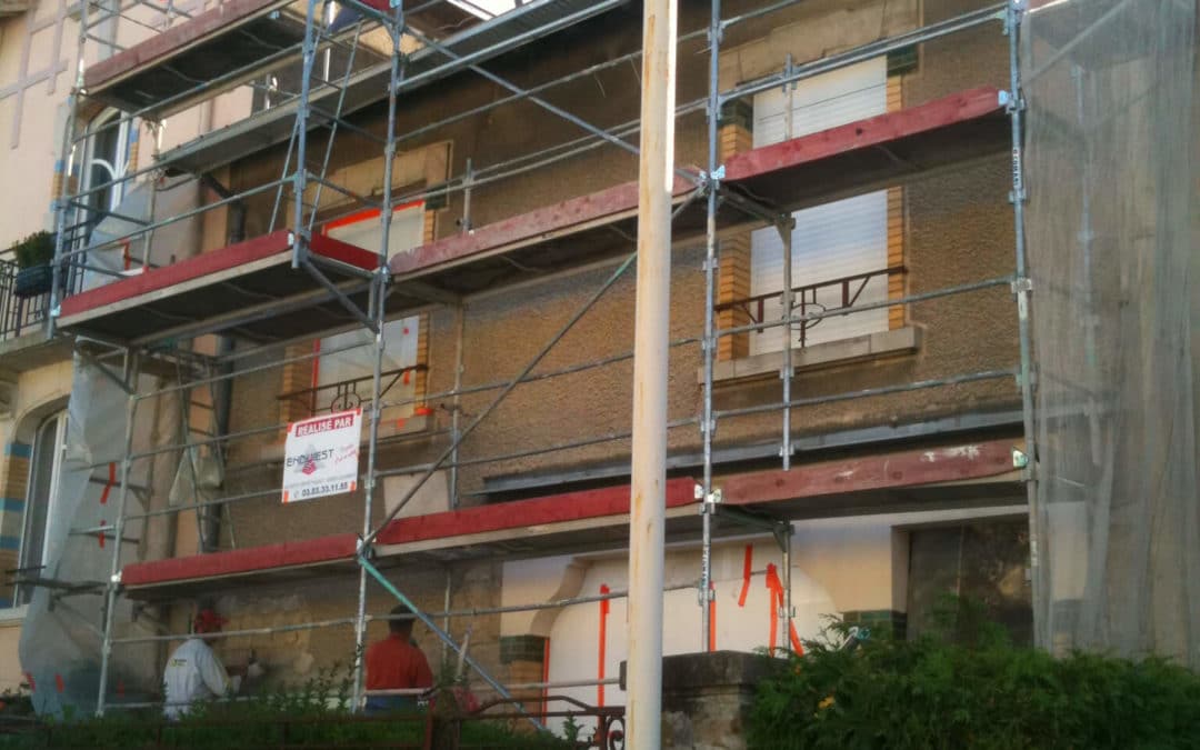 Rénovation façade chaux aérienne maison Laxou (54)