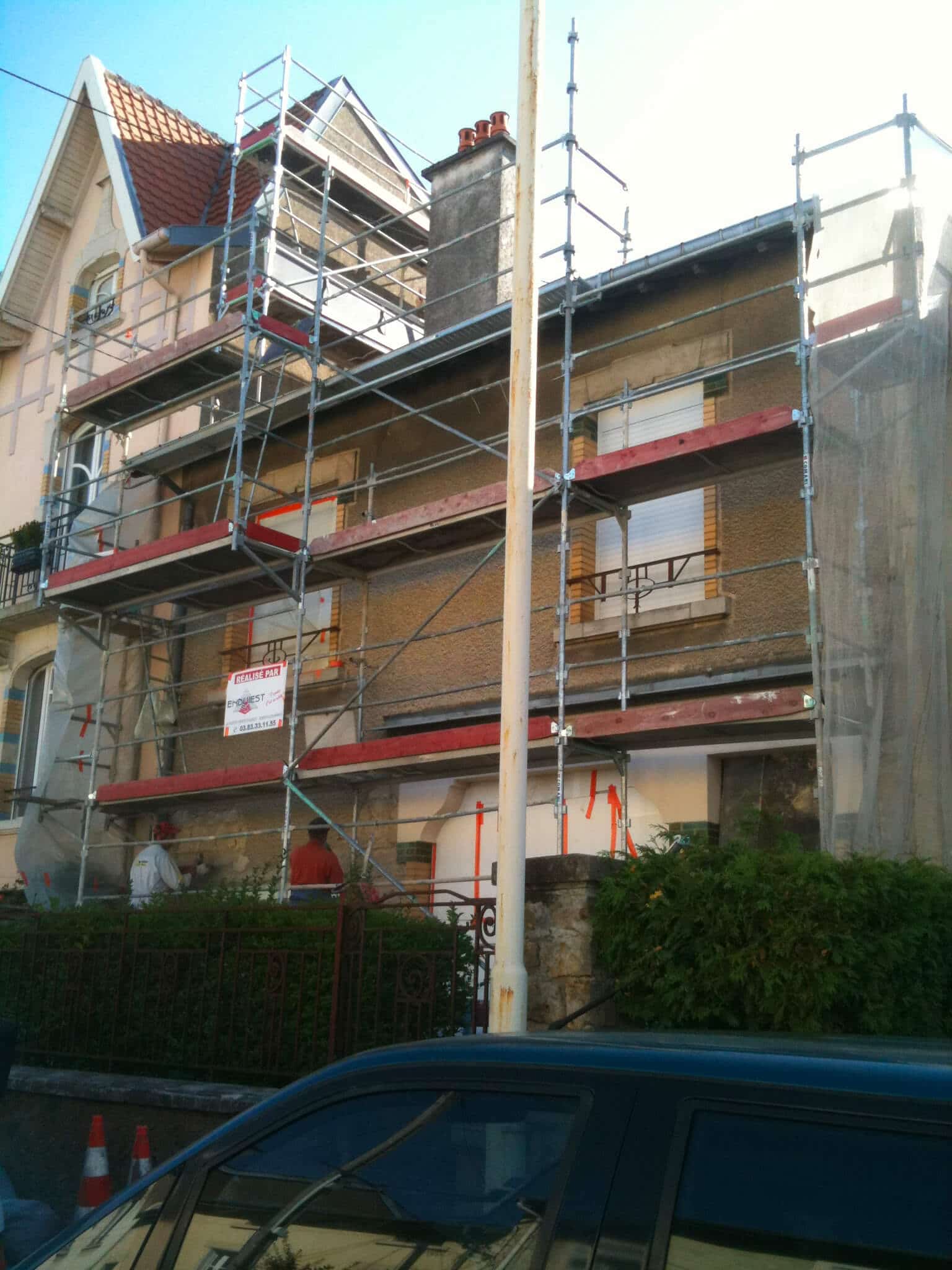 Rénovation façade chaux aérienne maison Laxou (54)