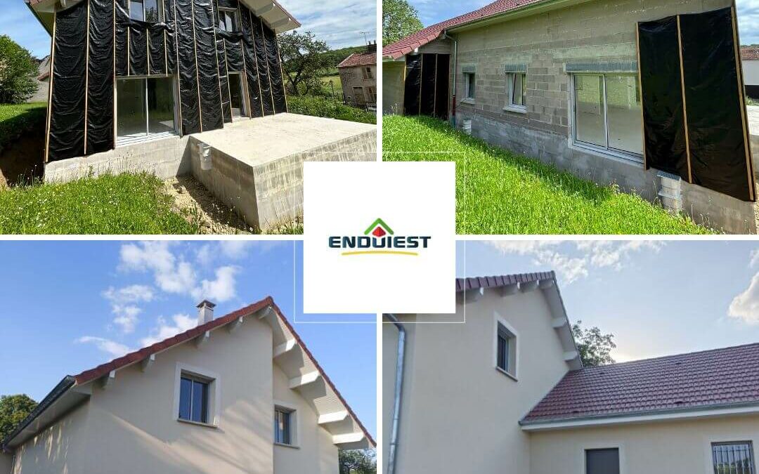 Un rendu net et soigné pour cette maison neuve grâce à l’enduit Weberlite