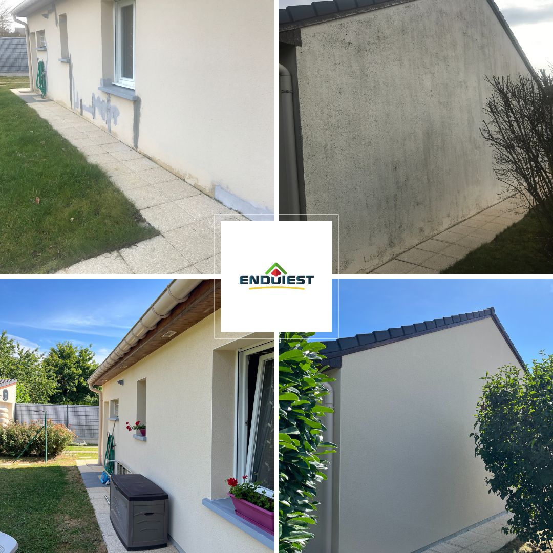 Ravalement de façades complet avec application d’un enduit à la chaux Weber avec finition RPE grattée
